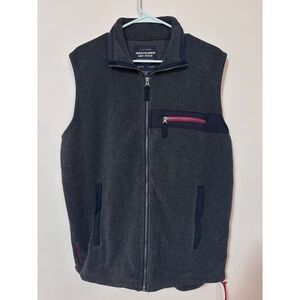 Abercrombie and Fitch Mens Fleece Vest Size L Dark Gray Full Zip Pockets vintage